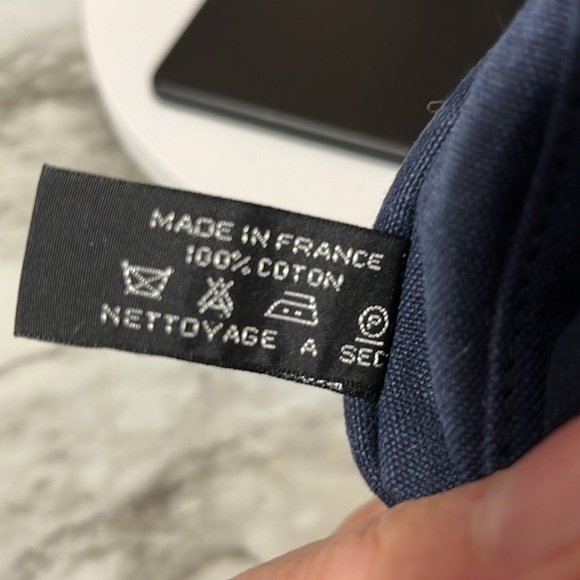 HERMES Fourre Tout PM Navy Canvas GUC - Picture 13 of 14